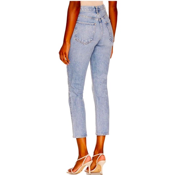 AGOLDE Riley High Rise Crop Straight Jeans Button Fly Light Wash Women's Size 31 - Picture 9 of 10
